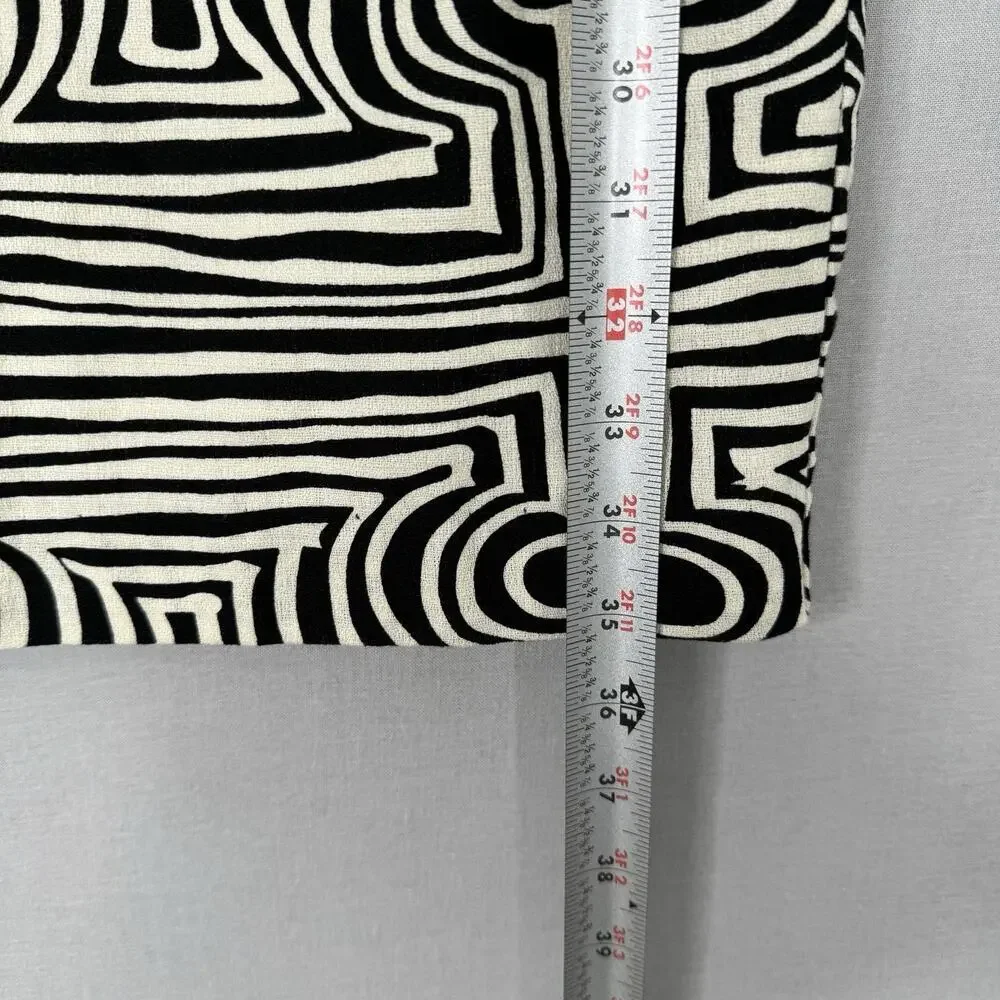 Trina Turk Womens Dress 6 Black Abstract Print Sheath Retro Groovy Cocktail‎